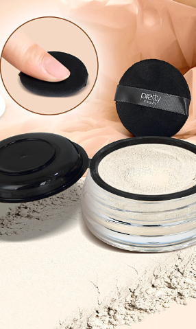 Pretty Beauty Natural Finish Loose Powder & Hafif Yapılı Transparan Toz Pudra ve Makyaj Süngeri